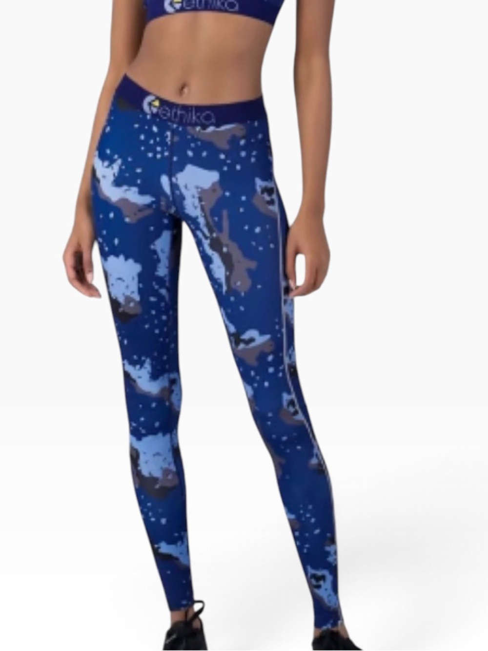 Ethika Women's Deep Sea Camo Subzero Performance Leggings Blue XS NWT
